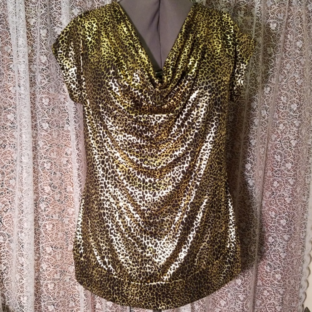 Sexy Gold and Black Cheetah Print Top